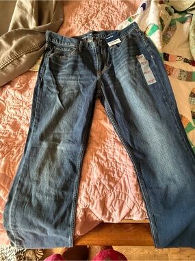 Old Navy Blue Boot-Cut Jeans with Contrast Stitching